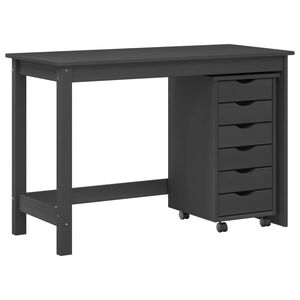 vidaXL Ensemble bureau et cabinet roulant MOSS 2 pc Gris