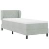 vidaXL Lit &agrave; ressorts avec matelas Gris clair 80 x 200 cm Velours