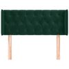 vidaXL T&ecirc;te de lit avec oreilles Vert fonc&eacute; 93x16x78/88 cm Velours
