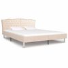 vidaXL Lit avec matelas &agrave; m&eacute;moire de forme Beige Tissu 180x200 cm