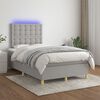 vidaXL Sommier &agrave; lattes de lit matelas et LED Gris clair 120x200 cm