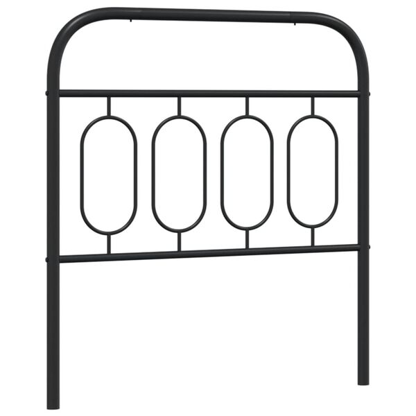 vidaXL T&ecirc;te de lit de remplacement m&eacute;tal noir 90 cm