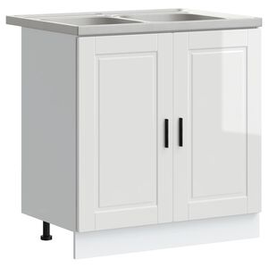 vidaXL Meuble sous &eacute;vier Porto 2 pi&egrave;ces Blanc 80 x 46 x 81,5 cm