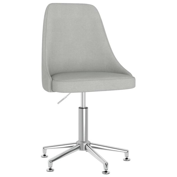 vidaXL Chaise pivotante de bureau Gris clair Tissu