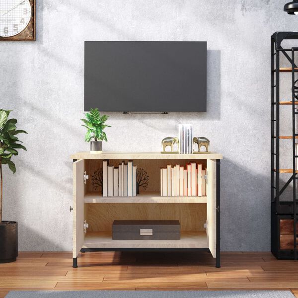 vidaXL Meuble TV avec portes Chêne Sonoma 60x35x45 cm Bois d'ingénierie