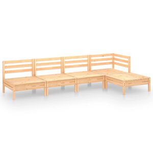 vidaXL Salon de jardin 5 pcs Bois de pin massif