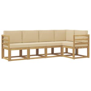 vidaXL Ensemble de canap&eacute;s d'ext&eacute;rieur 5 pc Blanc et Beige