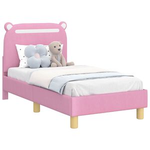 vidaXL Cadre de lit pour tout-petit avec t&ecirc;te de lit Rose 70 x 140 cm