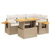 vidaXL Salon de jardin avec coussins 5 pcs beige r&eacute;sine tress&eacute;e