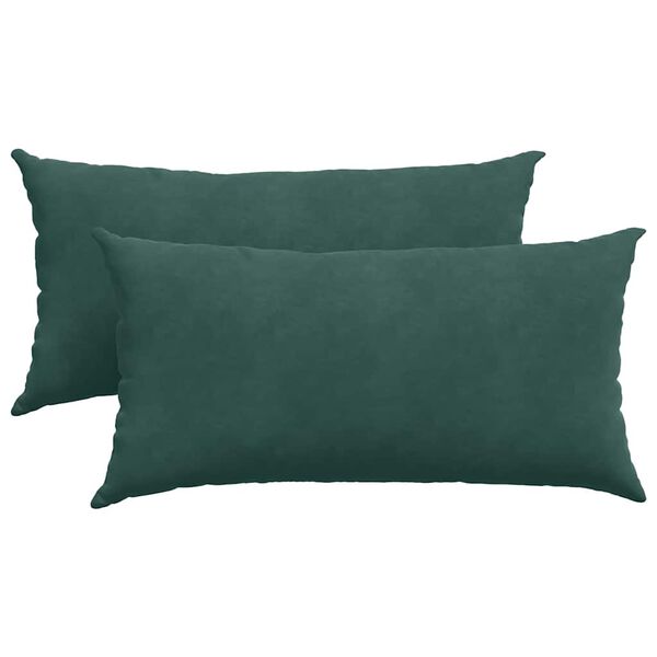 vidaXL Coussins de canap&eacute; 2 pcs Vert fonc&eacute; 80 x 40 cm
