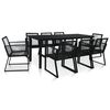 vidaXL Ensemble &agrave; manger d'ext&eacute;rieur 5 pcs Rotin PVC Noir
