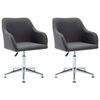 vidaXL Chaises pivotantes &agrave; manger lot de 2 gris fonc&eacute; tissu