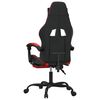 vidaXL Chaise de jeu pivotante et repose-pied Noir et rouge Similicuir