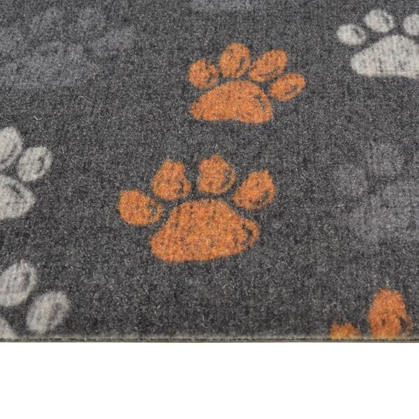 vidaXL Tapis de cuisine lavable impression de pattes 60x300 cm velours