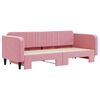 vidaXL Lit de jour avec gigogne sans matelas rose 90x200 cm