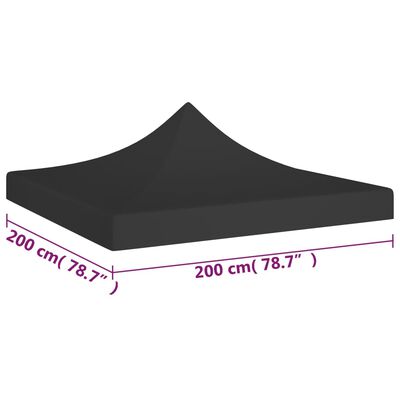 vidaXL Toit de tente de réception 2x2 m Noir 270 g/m²