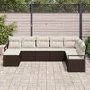 vidaXL Ensemble de canapé de jardin 8 pcs Marron Poly rotin