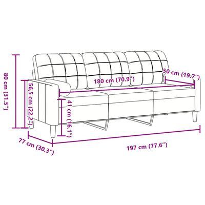 vidaXL Canapé 3 places avec oreillers décoratifs noir 180 cm velours