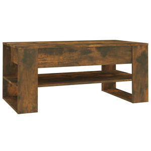vidaXL Table basse ch&ecirc;ne fum&eacute; 102x55x45 cm bois d'ing&eacute;nierie