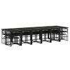 vidaXL Ensemble &agrave; manger de jardin 17 pcs noir r&eacute;sine tress&eacute;e
