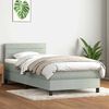 vidaXL Sommier &agrave; lattes de lit et matelas gris clair 90x220 cm velours