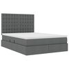 vidaXL Lit avec rangement et LED Gris fonc&eacute; 140 x 190 cm Polyester