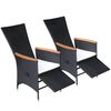 vidaXL Ensemble &agrave; manger de jardin 5 pcs Noir