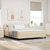 vidaXL Lit &agrave; ressorts avec matelas Cr&egrave;me 180 x 200 cm tissu