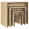 vidaXL Tables basses gigognes 3 pcs ch&ecirc;ne sonoma bois d'ing&eacute;nierie