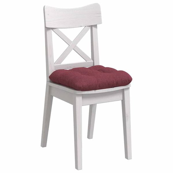 vidaXL Coussins de si&egrave;ge 4 pcs Bordeaux 40 x 40 x 12 cm tissu
