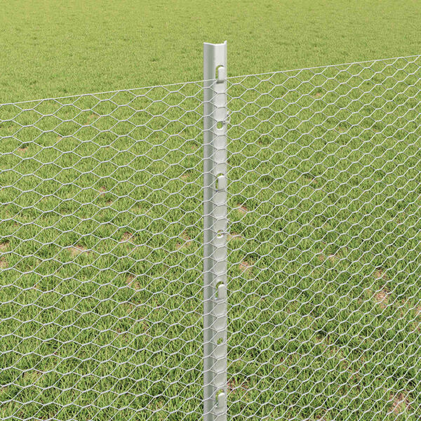 vidaXL Cl&ocirc;ture avec poteau Argent&eacute; 0,8 x 100 m Acier