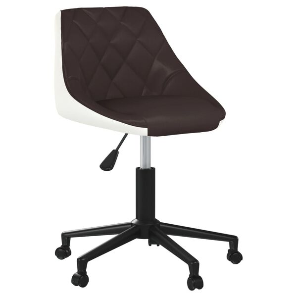 vidaXL Chaises &agrave; manger pivotantes lot de 4 marron et blanc similicuir