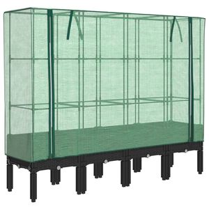 vidaXL Jardini&egrave;re sur&eacute;lev&eacute;e avec housse aspect rotin 160x40x140 cm