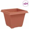 vidaXL Pot de Fleurs Carr&eacute; 24 pc Rouge brique 38 x 38 x 30 cm
