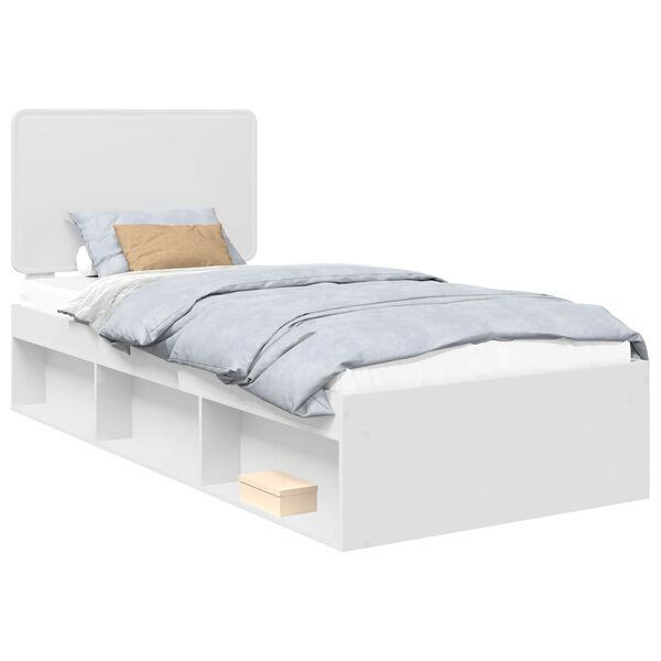 vidaXL Cadre de lit Blanc 75 x 190 cm Bois de pin massif