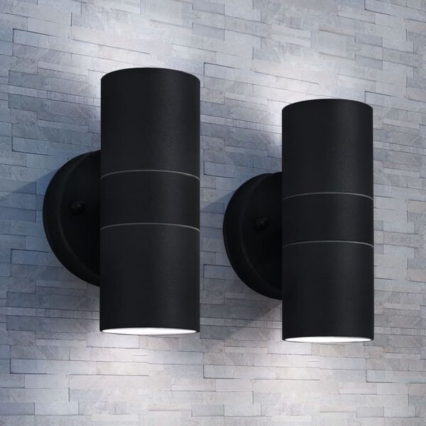 vidaXL Applique murale d'ext&eacute;rieur 2 pcs Acier