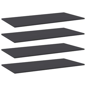 vidaXL Panneaux de biblioth&egrave;que 4 pcs Gris 100x50x1,5 cm Agglom&eacute;r&eacute;