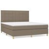 vidaXL Sommier &agrave; lattes de lit avec matelas Taupe 160x200 cm Tissu