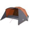 vidaXL Tente de camping avec porche 4 personnes gris et orange imperm&eacute;able