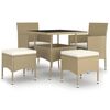 vidaXL Ensemble &agrave; manger de jardin 5 pcs R&eacute;sine tress&eacute;e Beige