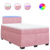 vidaXL Sommier &agrave; lattes de lit avec matelas Rose 120x200 cm Velours
