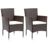 vidaXL Chaises &agrave; manger de jardin lot de 2 r&eacute;sine tress&eacute;e marron