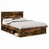 vidaXL Cadre de lit Uni Ch&ecirc;ne fum&eacute; 150 x 200 cm Bois de pin massif