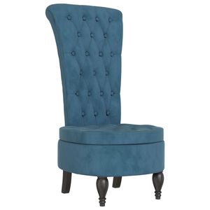 vidaXL Chaise &agrave; dossier haut bleu velours conception de bouton