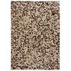 vidaXL Tapis Cuir v&eacute;ritable Patchwork 80 x 150 cm Carr&eacute; Marron/Blanc