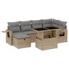 vidaXL Salon de jardin avec coussins 7 pcs beige r&eacute;sine tress&eacute;e