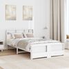 vidaXL Cadre de lit Blanc 135 x 190 cm Bois d'ing&eacute;nierie