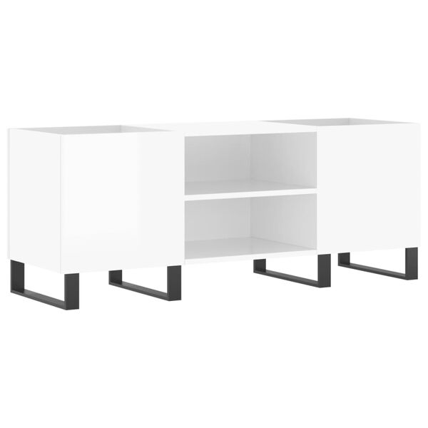 vidaXL Armoire &agrave; disques blanc brillant 121x38x48 cm bois d'ing&eacute;nierie
