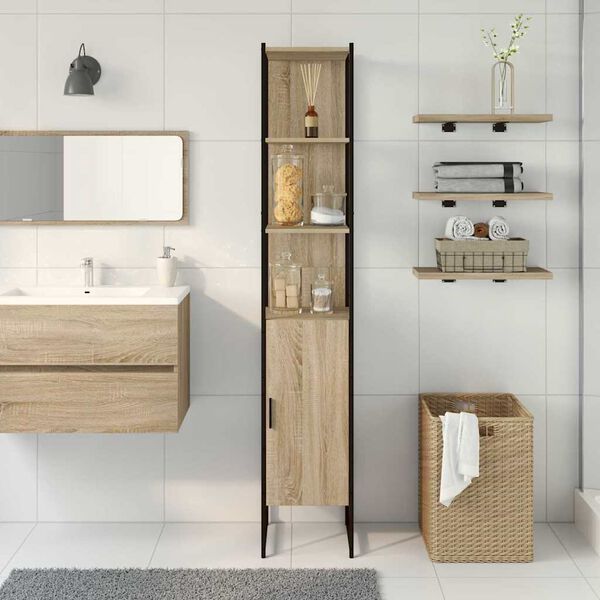 vidaXL Armoire de salle de bain avec &eacute;tag&egrave;re Sonoma 33 x 33 x 185,5 cm