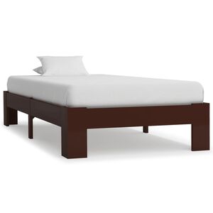 vidaXL Cadre de lit sans matelas marron fonc&eacute; bois pin massif 90x200cm
